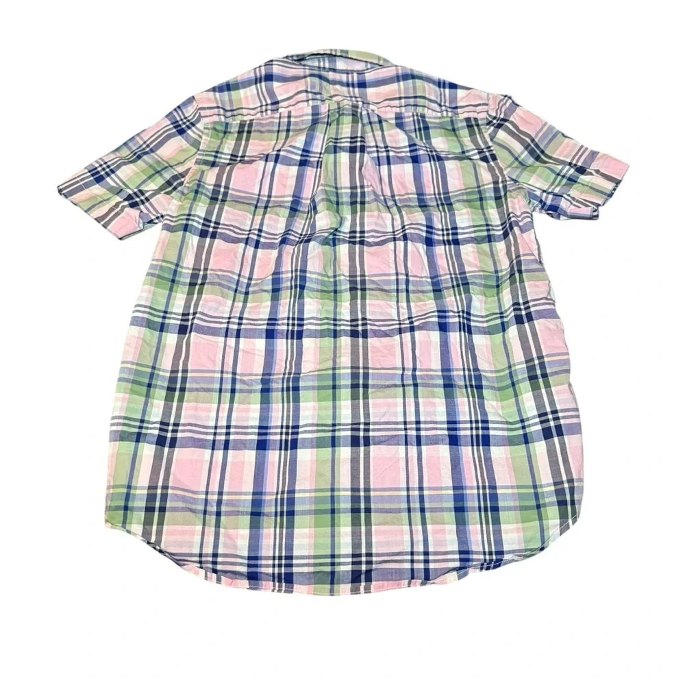 Polo Ralph Lauren Boys Short Sleeve Button Up Plaid Shirt Large 14-16